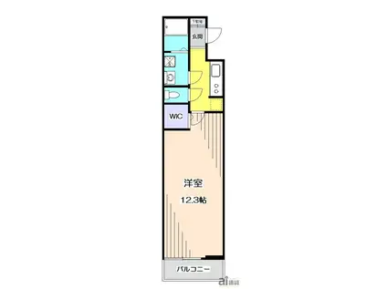 クラール新狭山(1K/3階)の間取り写真
