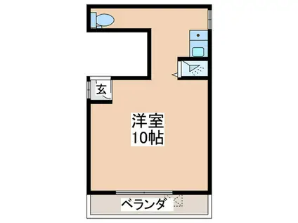 北巽にある秘密の部屋(ワンルーム/2階)の間取り写真