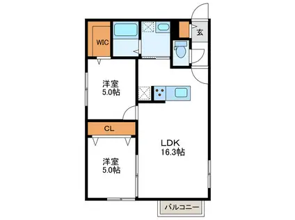 PREMIER八軒東 プレミア八軒東(2LDK/2階)の間取り写真