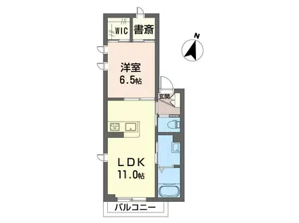 シャルマン II(1LDK/2階)の間取り写真