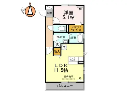 グランツ(1LDK/3階)の間取り写真