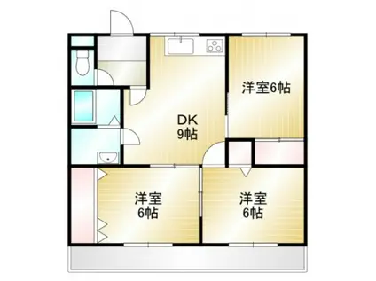 石原マンション(3DK/1階)の間取り写真