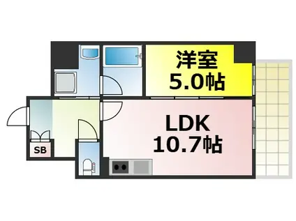 アルデールトモ北堀江(1LDK/10階)の間取り写真