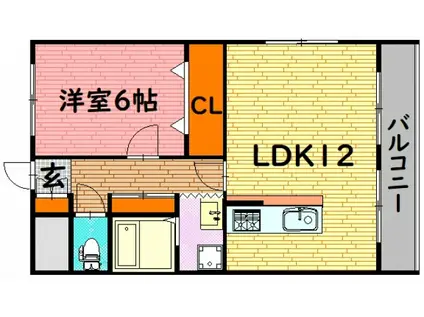 メゾンR(1LDK/1階)の間取り写真