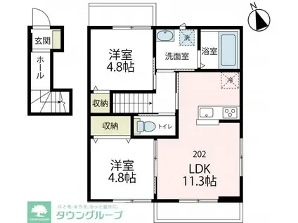 ラウレアI(2LDK/2階)の間取り写真