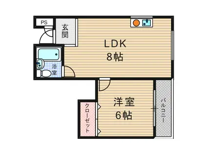 KOYAエスパシオ中之島(1DK/3階)の間取り写真