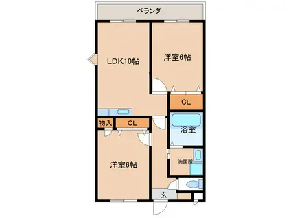 ベラーノ71(2LDK/1階)の間取り写真