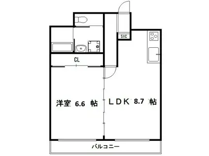JFORT祇園四条(1LDK/2階)の間取り写真