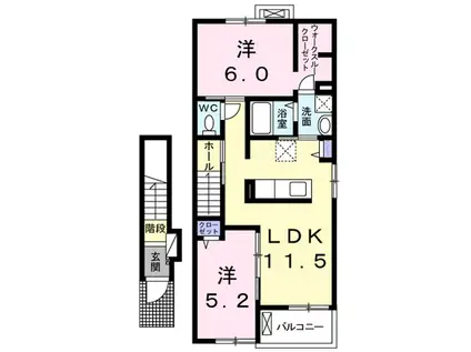 ネバーランド SIIA(2LDK/2階)の間取り写真
