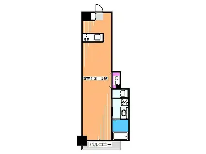 TKアンバーコート大町(ワンルーム/10階)の間取り写真