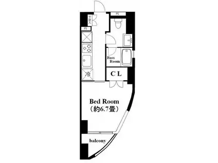パシフィックコート中延(1K/3階)の間取り写真
