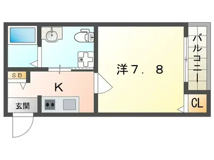 エルヴェカドマ(1K/1階)の間取り写真