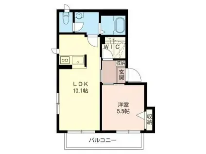 クラヴィエ(1LDK/2階)の間取り写真