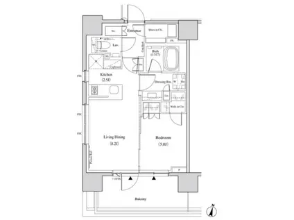 ザ・パークハビオ代々木(1LDK/3階)の間取り写真