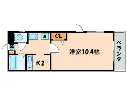 ヴィラクサツ(1K/3階)の間取り写真