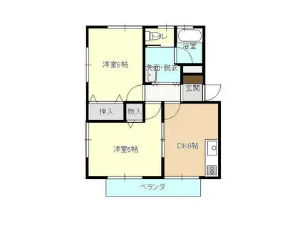 FIGARO(2DK/2階)の間取り写真