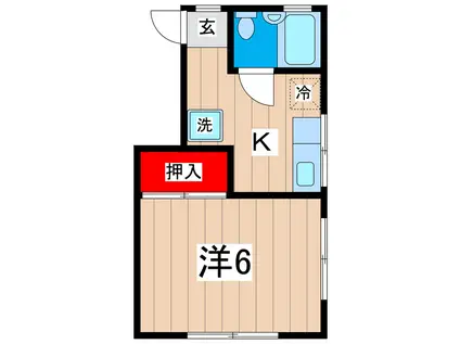 サンハイツ(1K/2階)の間取り写真