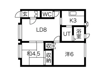 ハーバーハイツI(2LDK/1階)の間取り写真