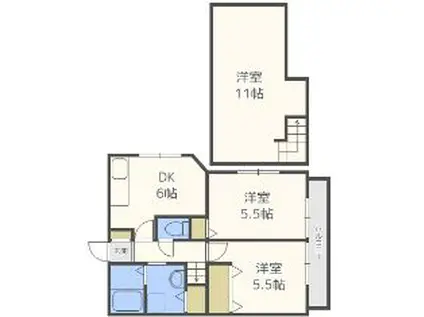 ファミリア博多南(2DK/1階)の間取り写真
