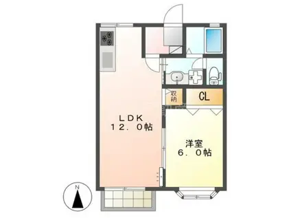 グリーンハイツ(1LDK/1階)の間取り写真
