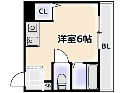 リバープラザ岸里(ワンルーム/4階)の間取り写真