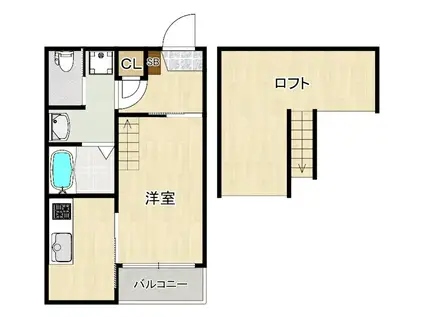 THE FINEST 260(1K/2階)の間取り写真