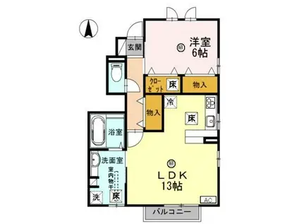 クレア―ジェ光陽(1LDK/1階)の間取り写真