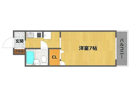 ロイヤル伊丹(1K/3階)の間取り写真