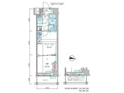 ジェノヴィア練馬春日町スカイガーデン(1DK/2階)の間取り写真