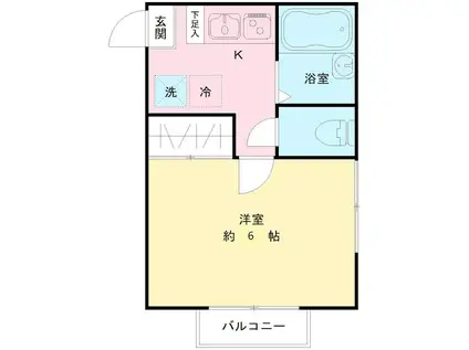 ライラック桜上水I(1K/2階)の間取り写真