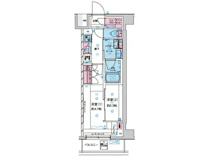 GENOVIA西新井(2K/5階)の間取り写真