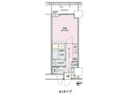 アンビエンテ駒込(1K/8階)の間取り写真