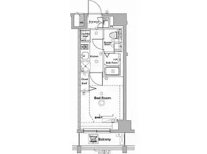 ラフィスタ川崎4(1K/4階)の間取り写真