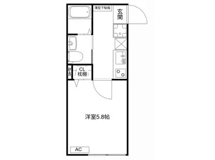 MQUARTO朝霞(1K/2階)の間取り写真
