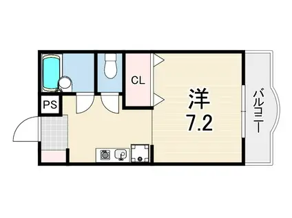 ウッディ六甲(1K/2階)の間取り写真