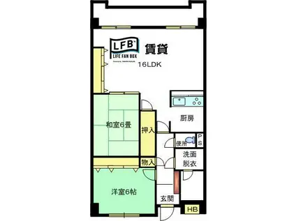 プライマリーマンション(2LDK/7階)の間取り写真