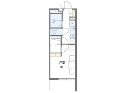 レオパレスアバ(1K/2階)の間取り写真