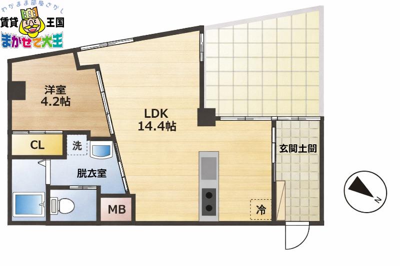 RE BIRTH道の尾(1LDK/2階)の間取り写真