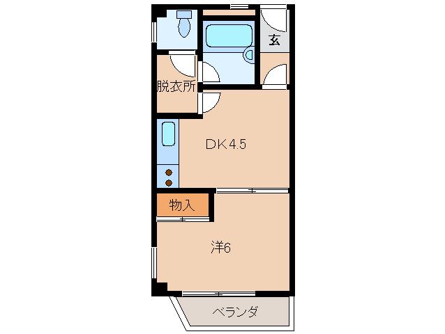 シャンティイ和歌浦(1DK/3階)の間取り写真