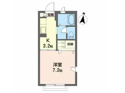 エフ・ドリーム(1K/1階)の間取り写真