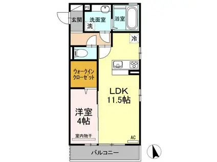 パルハイブリッジIII(1LDK/2階)の間取り写真