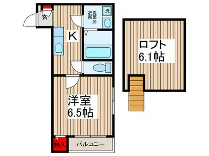 プルメリアール(1K/1階)の間取り写真