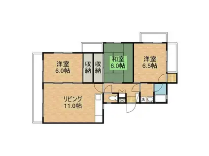 サンビレッジ(3LDK/3階)の間取り写真