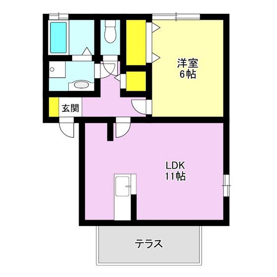 ムグンファ(1LDK/1階)の間取り写真