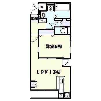 ブリッサ港南(1LDK/3階)の間取り写真