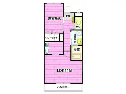 フォレスト シャレ(1LDK/1階)の間取り写真