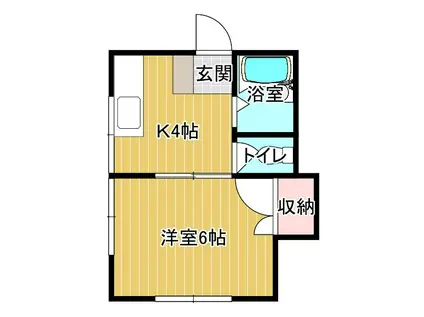 コーポおおしま(1K/1階)の間取り写真