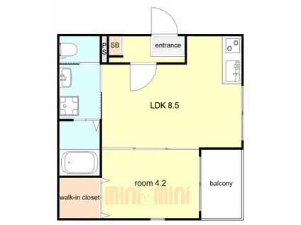 ハーモニーテラス大野(1LDK/3階)の間取り写真