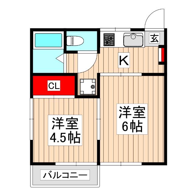 レジデンス成増(2K/2階)の間取り写真