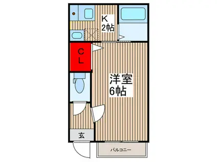 LUNA(1K/1階)の間取り写真